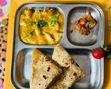 A picture of step 3 of Kaju Butter masala with potato,side dish for chapati.