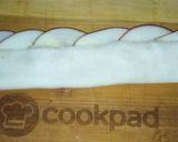 A picture of step 4 of Apple puff roses.