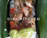 Foto langkah ke 3 dari resep Nasi bakar ayam suwir pete.