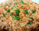 A picture of step 3 of Kimchi Fried Rice.