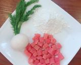 Hình bước làm 1 của món Cá Ngừ vờn mây cho bé 😍😍