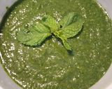 A picture of step 5 of Hara dhania imli chutney.