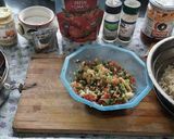 A picture of step 2 of Mix vegetables Maggi noodles Frankie roll.