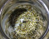 A picture of step 1 of Mung sprouts and Poha chila.
