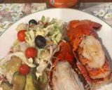 Hình bước làm 4 của món Salad lobster sốt mè rang