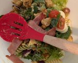 A picture of step 8 of Chicken and bacon pasta salad.