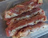 A picture of step 1 of Couscous with Roasted Vegetables and Grilled Pork Belly.