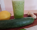 Foto del paso 3 de la receta: Licuado de pepino, albahaca, limón y jengibre fresco