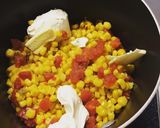 A picture of step 3 of Stovetop rotel cream cheese corn.