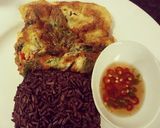 รูปขั้นตอนการทำที่ 2 ของ ไข่เจียวโหระพา&ข้าวไรซ์เบอรี่