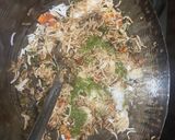 A picture of step 3 of Desi style fried rice with green chutney.