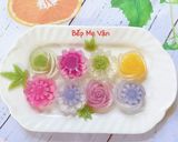 Hình bước làm 3 của món Rau câu hoa hồng 2 lớp