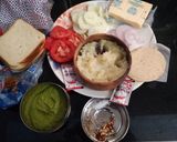 A picture of step 1 of Vegetable cheese sandwich for kids.