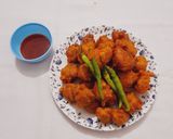 A picture of step 4 of Crispy Corn, Bell Pepper, and Onion Fritters.