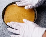 A picture of step 8 of Mango Frangipane Tart | Gorgeous Orange Yellow Tart.