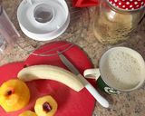Φωτογραφία βήματος 1 της συνταγής Smoothie με φρούτα και γάλα αμυγδάλου 🌱🍌🍑🥛