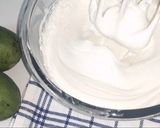 A picture of step 4 of Raw Mango cheese cake...No bake.