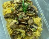 A picture of step 9 of Mushroom pasta with pumpkin sauce (vegan).
