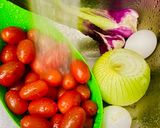 Foto del paso 1 de la receta: PASTA FROLA DE TOMATITOS CHERRY Y RICOTTA 🍅🧅🍅🍛🍽️🍻