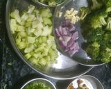 A picture of step 1 of Broccoli Almond Soup.