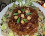A picture of step 5 of Koshari.