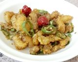 A picture of step 6 of Dry chilli chicken.