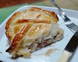 Foto del paso 8 de la receta: Hojaldre relleno de merluza con bechamel de champiñón y jamón