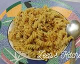 A picture of step 3 of Achari Masala Pasta.