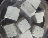 A picture of step 1 of Kashmiri Lal Paneer.
