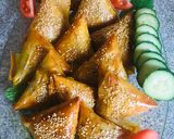 Foto del paso 6 de la receta: Briwat rellenas con verduras y atún🥟🥠