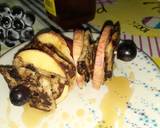 Banana pancake with apple and grapes sticks recipe step 2 photo