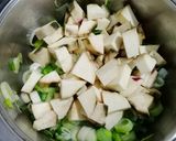 A picture of step 2 of Leek and Sweet Potato Soup.