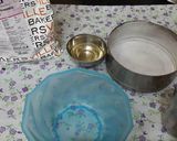 A picture of step 1 of Holi special Vanilla colourful cake.