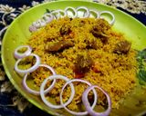 A picture of step 5 of Mumbai style mutton pulao.