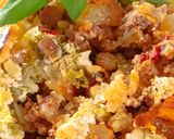 Rakott kelkáposzta, karalábéval, füstölt szalonnás alappal recept fázis 9 fotója