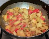 A picture of step 7 of Methi aloo curry.