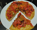 Foto del paso 6 de la receta: Falsa "pizza" de pimiento y tomate caramelizados🍅🌶️🍕