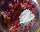 A picture of step 1 of Cheese spread vegetable sandwich.