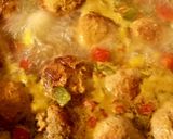 A picture of step 2 of Friday Mince balls and pasta.