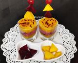 A picture of step 17 of Mango & Beetroot Sooji Halwa shots.