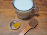 Licuado supersaludable avena+chía+cacao+cúrcuma