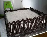 Foto langkah ke 6 dari resep Cake Ultah Pagar #Sponge Coklat Base Cake#Gampang#Cepet#Juara.