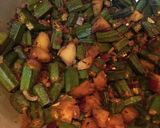 A picture of step 6 of Aloo Bhindi.