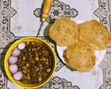 A picture of step 7 of Puri with Mixed Dal Tadka.