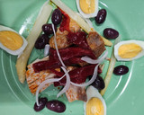 Foto del paso 3 de la receta: Yemas de espárragos con bonito en escabeche y pimiento de piquillo
