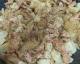A picture of step 5 of Pork Milanesa with Potatoes and Onions.
