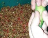 A picture of step 3 of Bitter gourd with beef mince filling (qeema bhare karely).