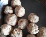 A picture of step 2 of Suji/ semolina balls.
