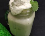 A picture of step 3 of Flavoured aloe vera mint coriander buttermilk.