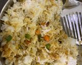 A picture of step 5 of Veg rice pulao from left over rice.